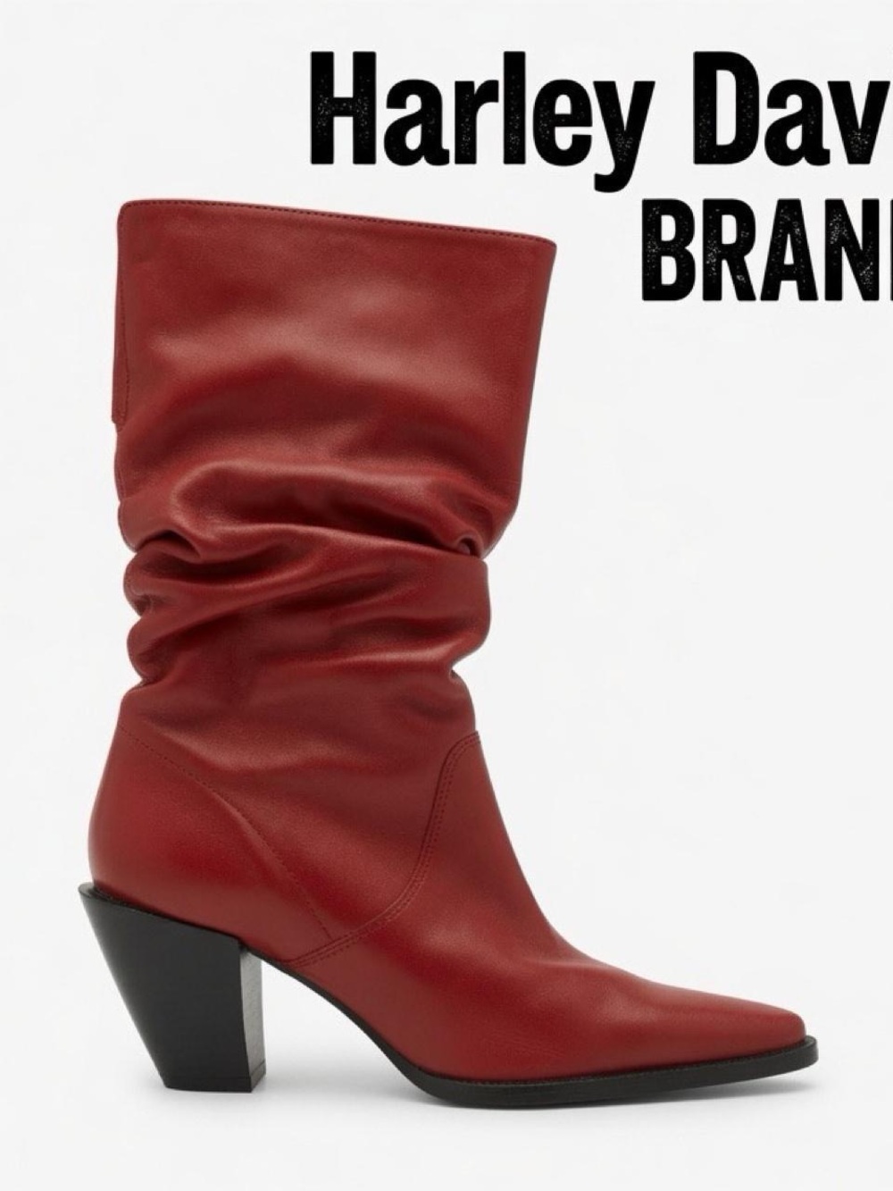 Brand New HARLEY DAVIDSON Red Slouchy Mid-Calf Women’s Boots Size 6